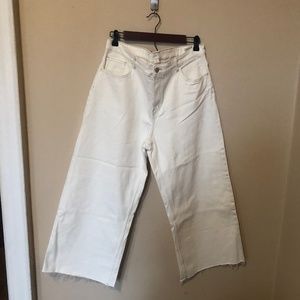 H&M Ivory White High Waist White Culottes